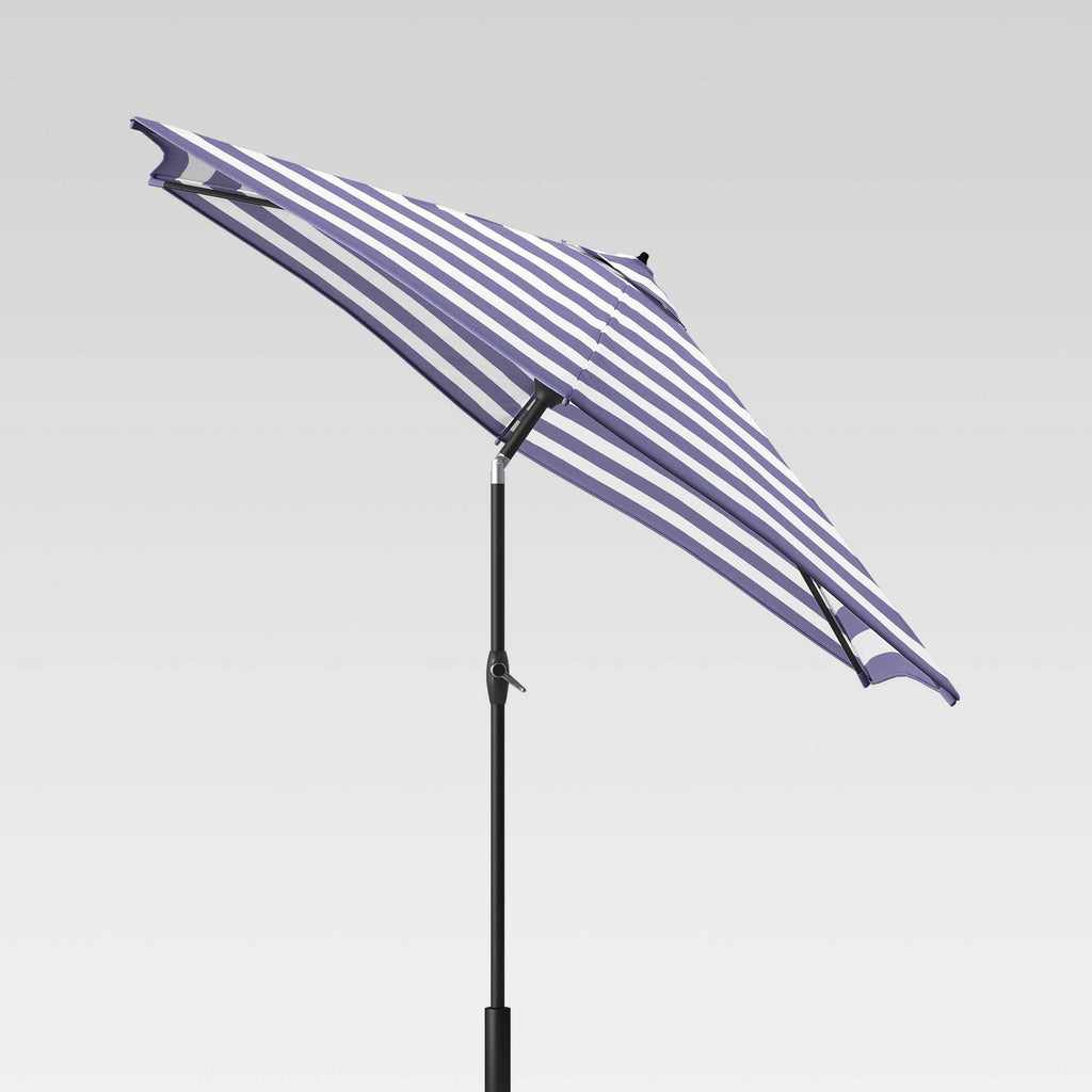 Navy Round Patio Umbrella with Light Wood Pole P14792