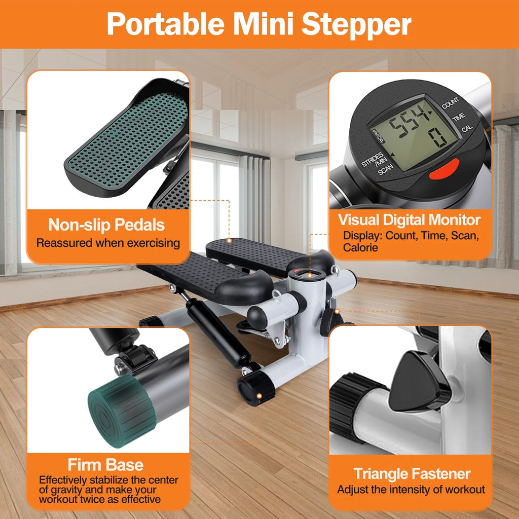 Mini Fitness Stepper with LCD Monitor Gray T89995
