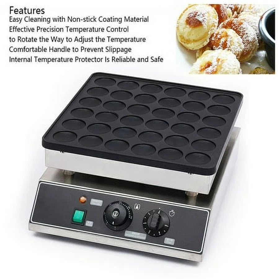 36pcs Nonstick Electric Mini Dutch Pancake Baker Maker B2374
