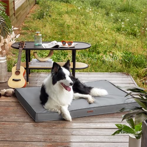 Waterproof Orthopedic Egg Crate Foam Dog Bed with Removable Washable Cover, Green Q978251