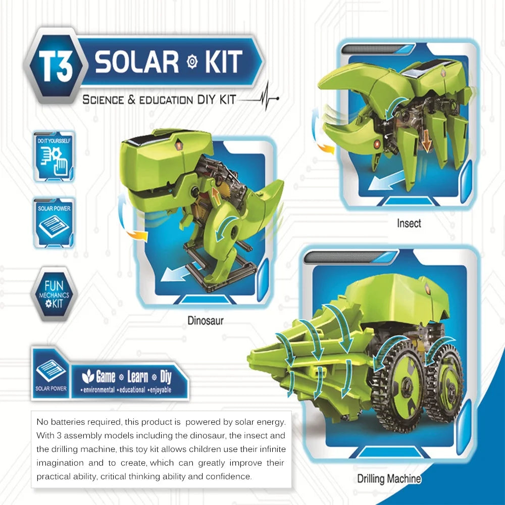3 in 1 Robot DIY Toy with STEM Science Experiment Y3598
