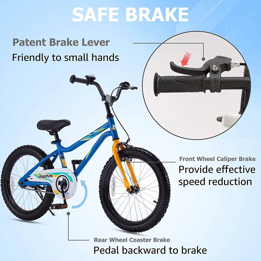 Kids Bike 18 Inch Bicycle with Kickstand Blue L877