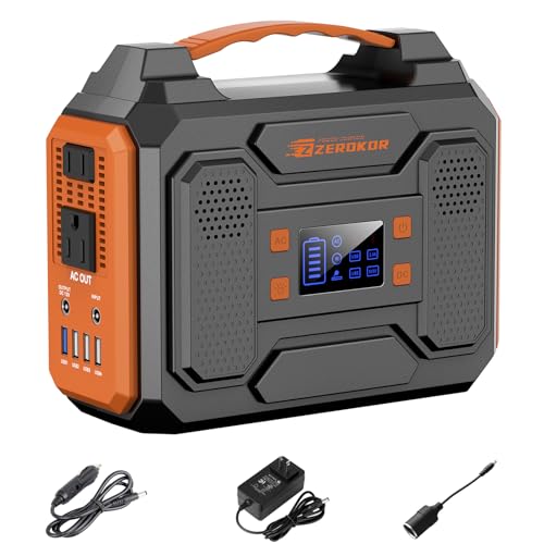 300W Portable Solar Generator with 60W Solar Panel Orange S60776