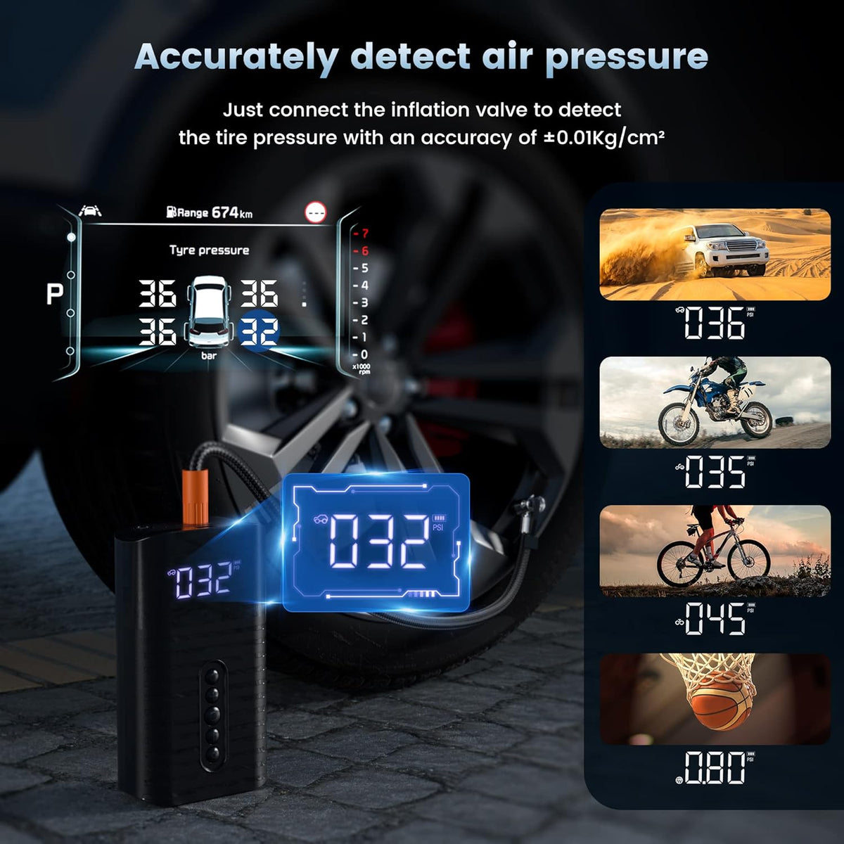 Cordless Electric Tire Inflator Air Compressor Pack of 2 O575
