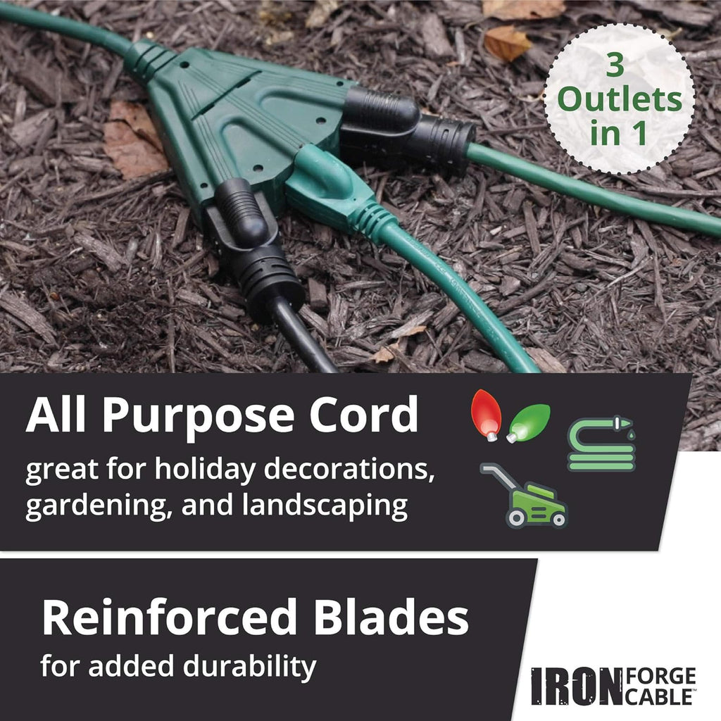 100 Ft Outdoor Extension Cord with 3 Outlets H9365