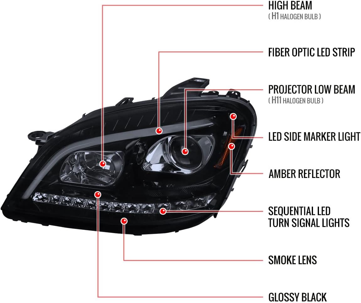 Smoke LED Projector Headlights Q3948