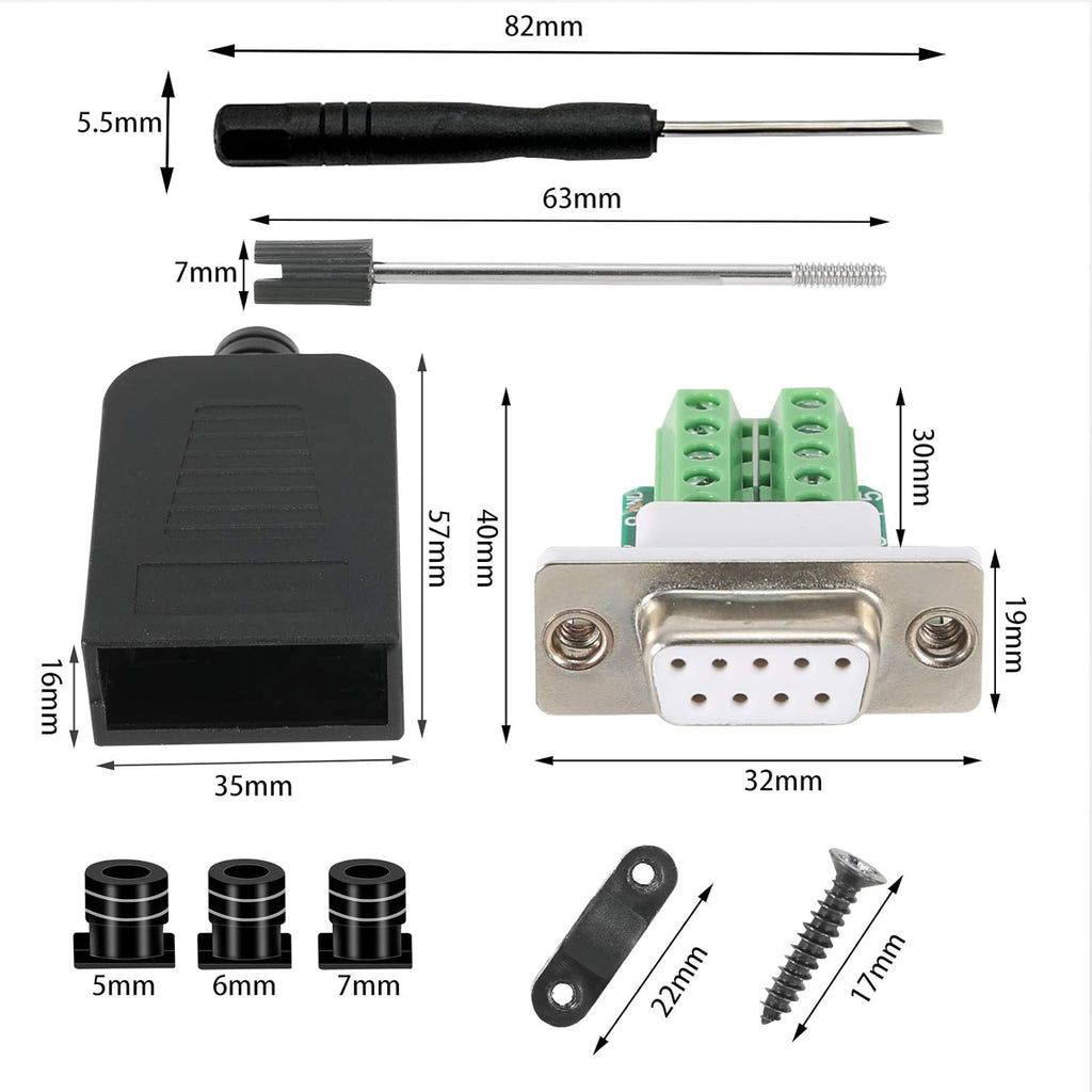 DB9 Breakout Connector 5 Male+5 Female 9 Pin H602511