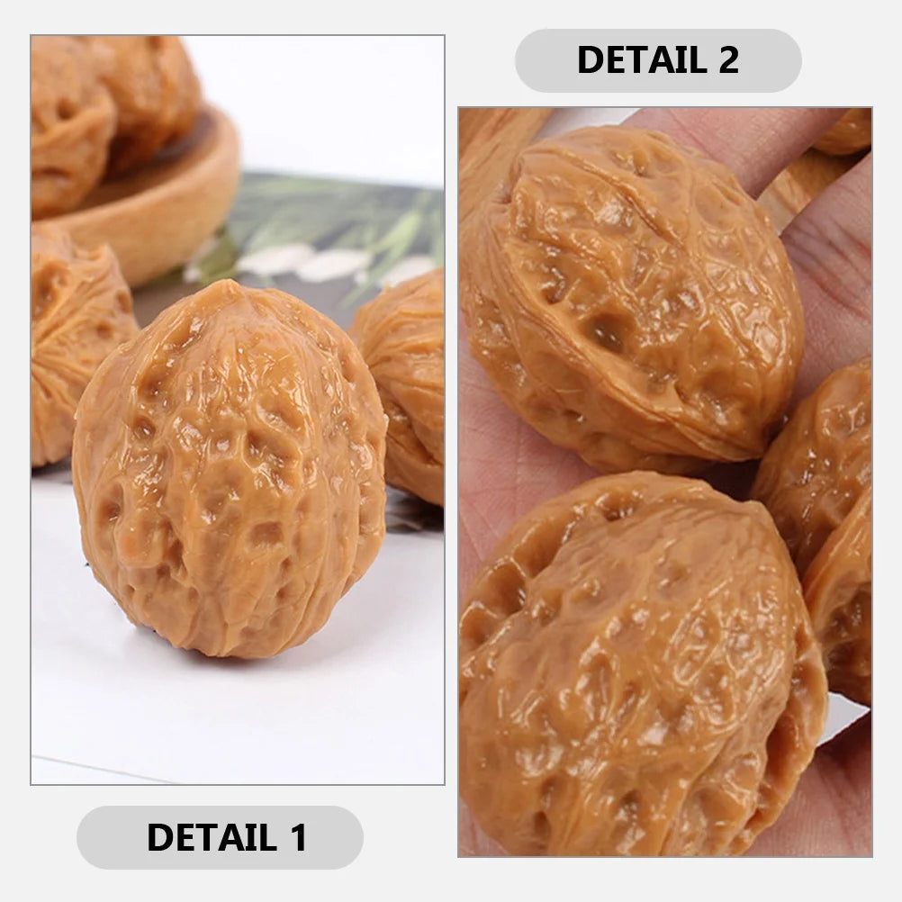 6 Pcs Faux Walnut Artificial Food Models Decorations I63713