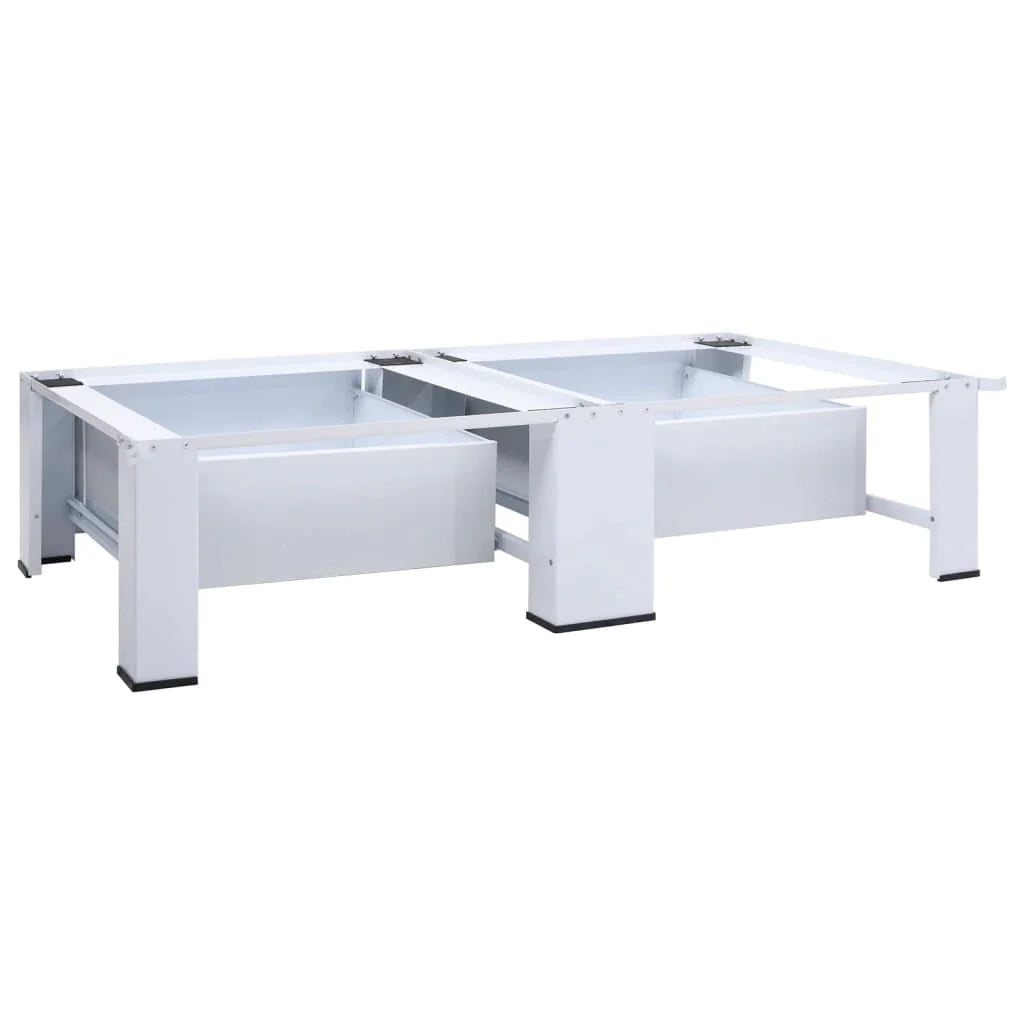 Washing and Drying Machine Pedestal with Pull-out Shelves White O284