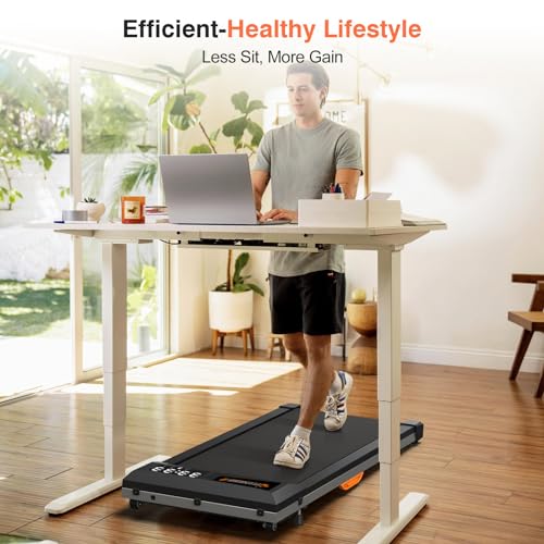 Under Desk Treadmill, 2 in 1 Portable Walking Jogging Running Machine with Remote Control, LED Display, 330lbs N8951