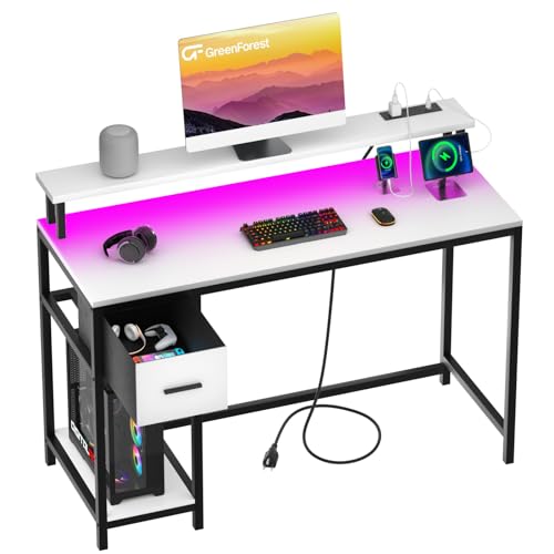 Walnut Computer Desk with Drawers 47 inch D1170