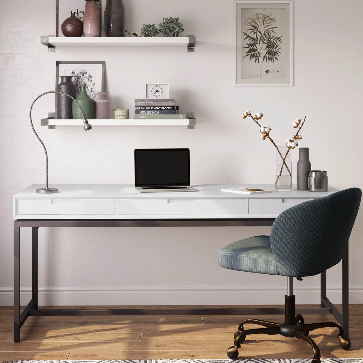 Solid Wood 72 in. W Desk with Keyboard Tray T576395