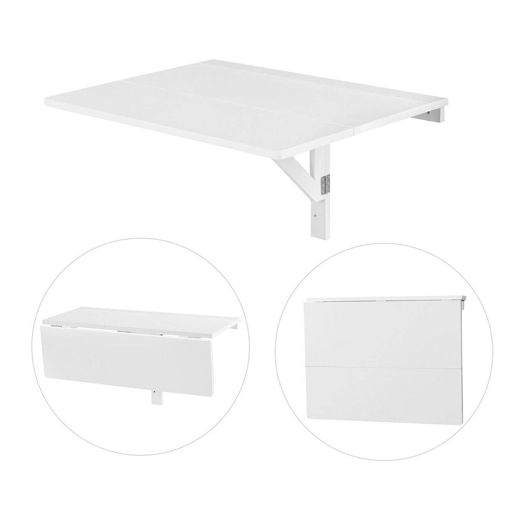 White Folding Wall-Mounted Drop-Leaf Table M586754