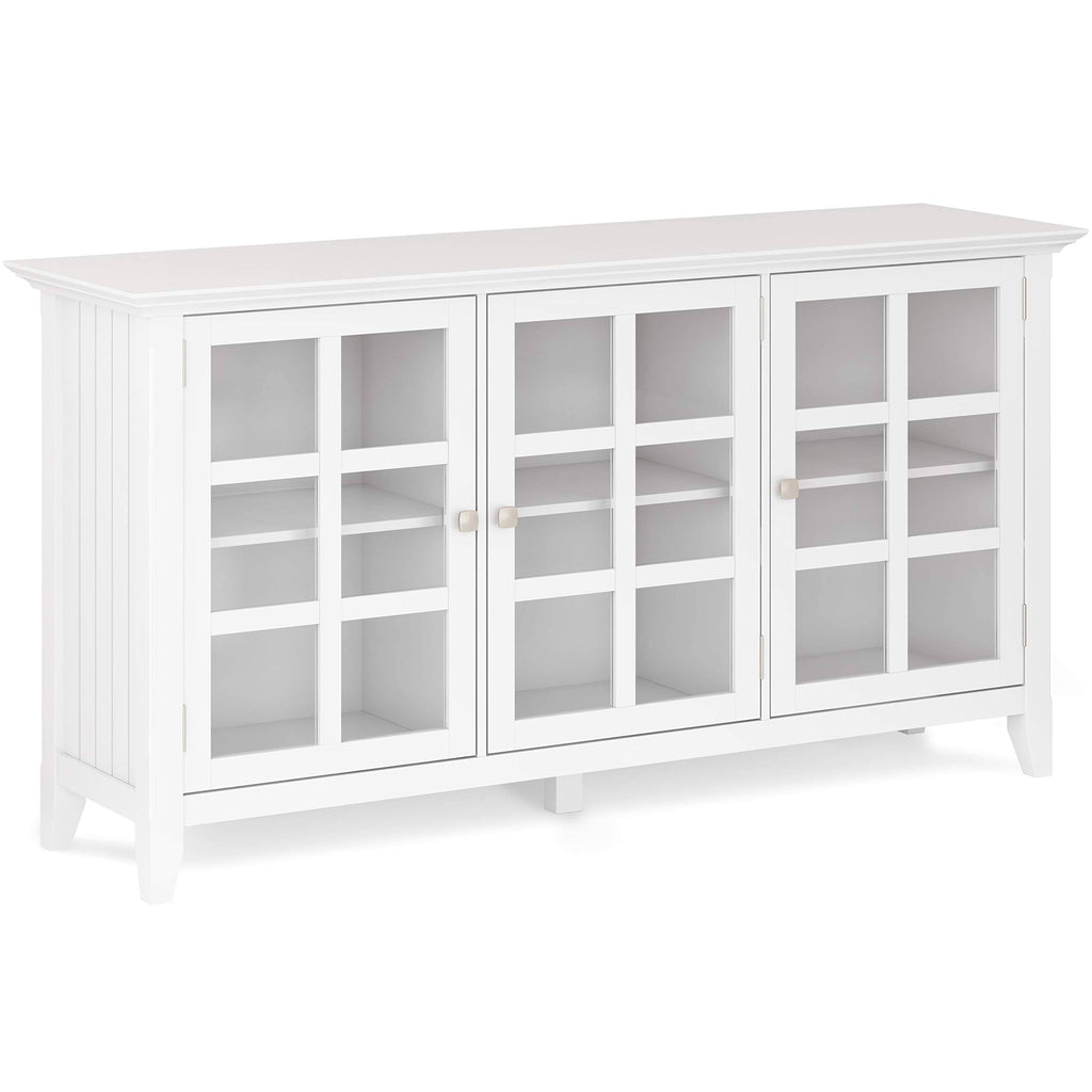 White Solid Wood Wide Storage Cabinet Z645