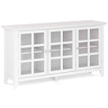White Solid Wood Wide Storage Cabinet Z645