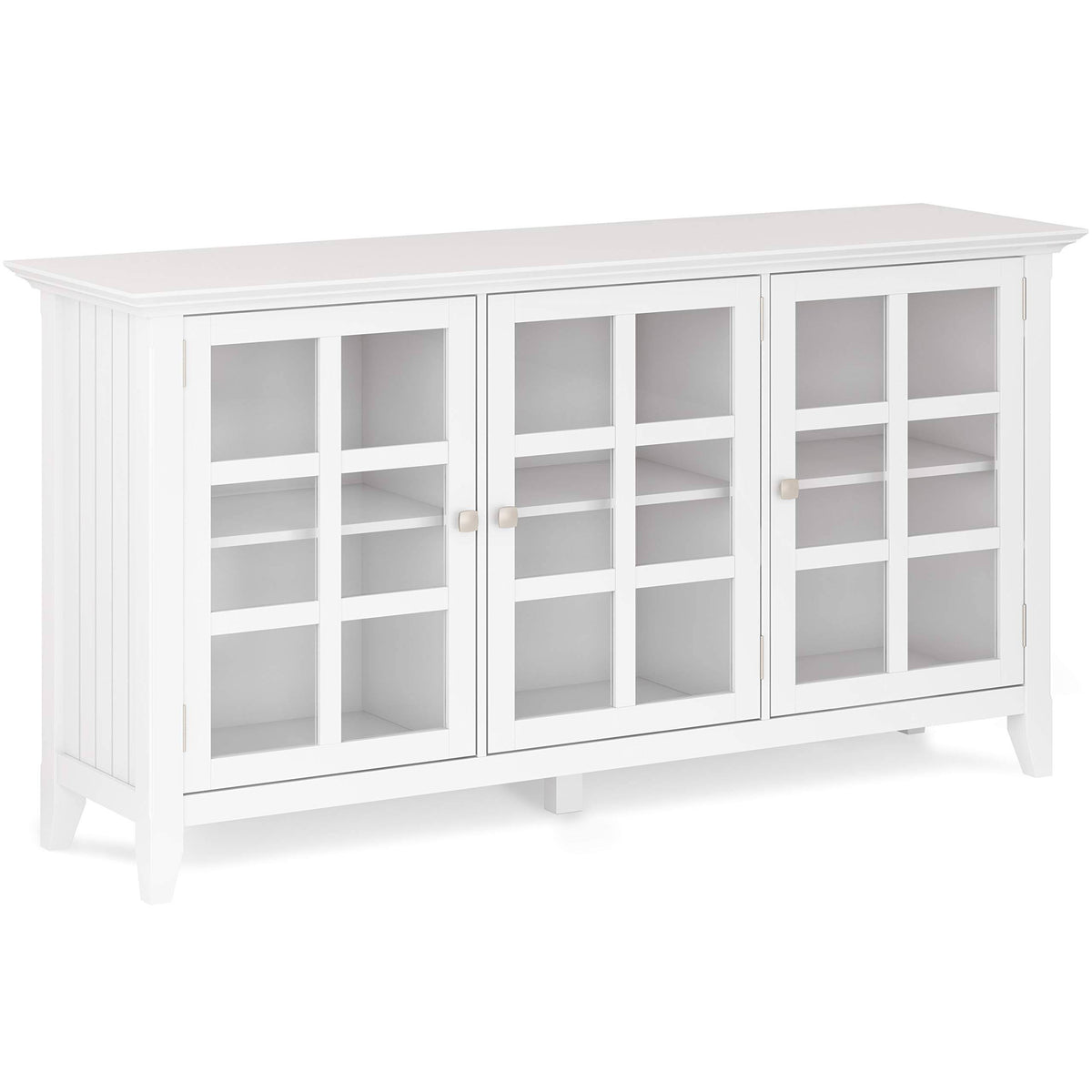 White Solid Wood Wide Storage Cabinet Z645