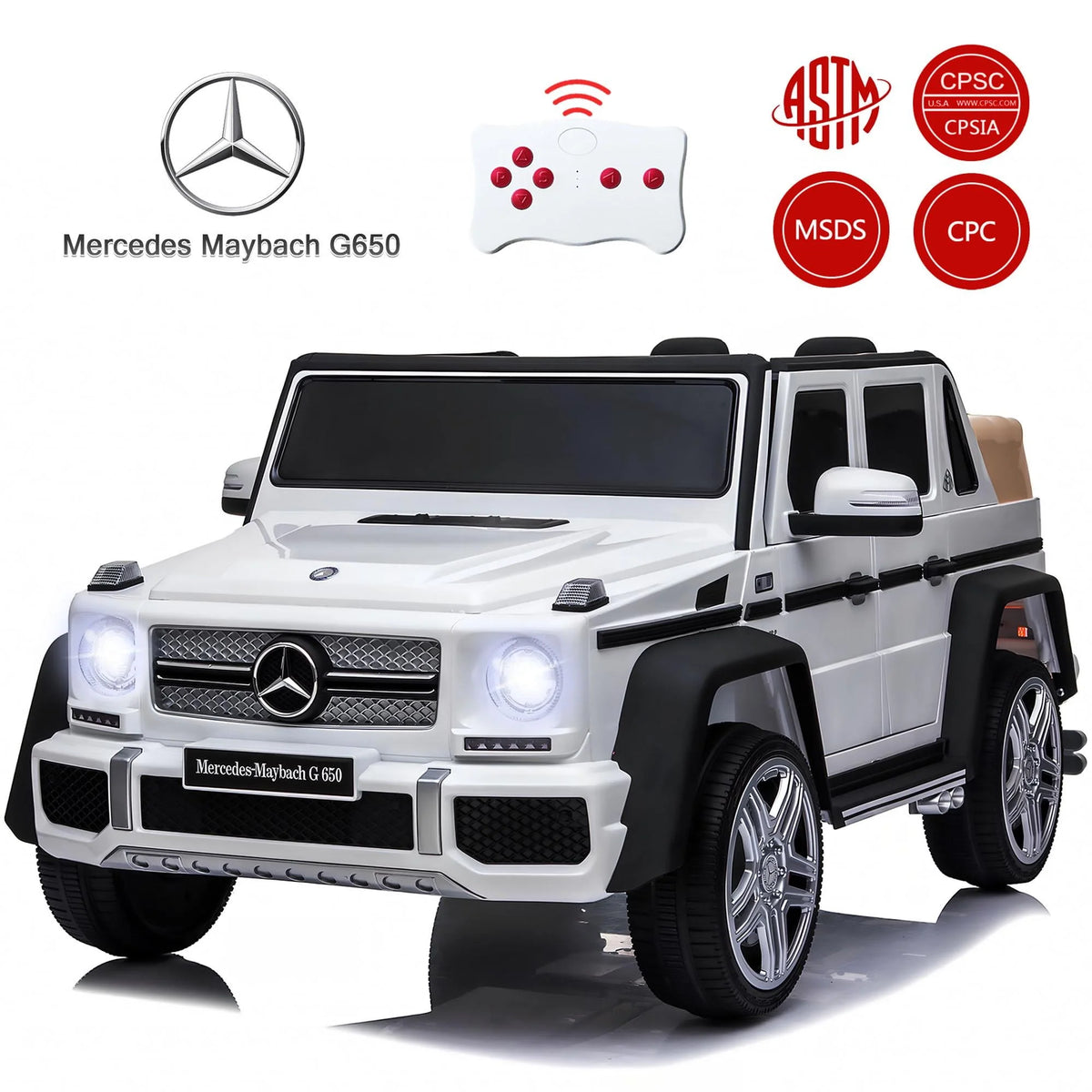 24V White Ride on Car with Remote Control N96060