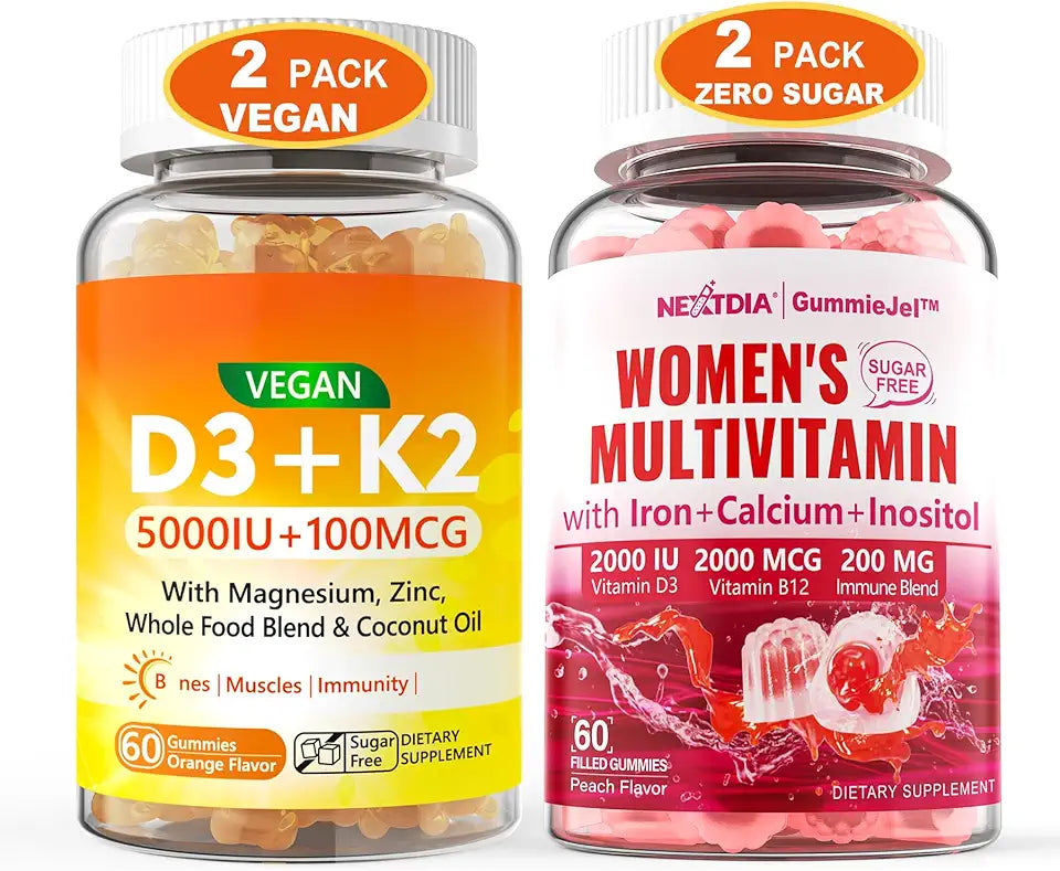 Vegan Vitamin D3 5000IU Gummies + Methylated Multivitamin for Women Gummies L227966