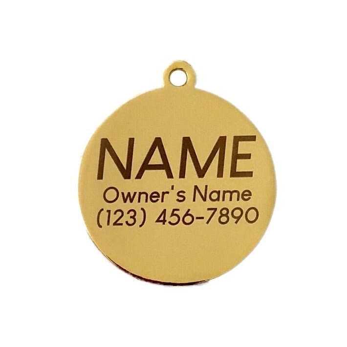 Gold & White Pet ID Tag T338807