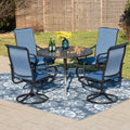 5-Piece Outdoor Patio Dining Set with Swivel Chairs & Round Table W331185