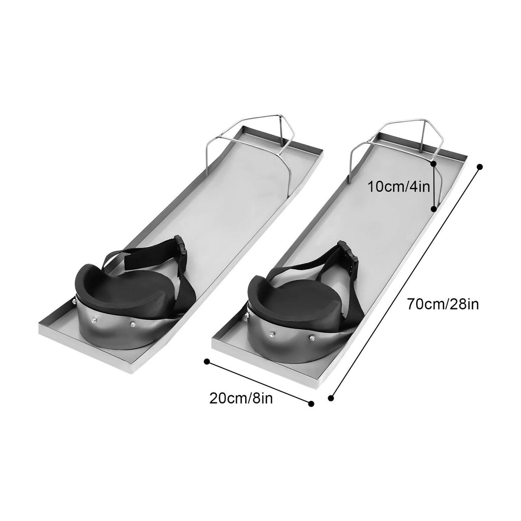 1 Pair Stainless Steel Moving Sliders with Concrete Knee Pads & Board Straps 28*8in O738