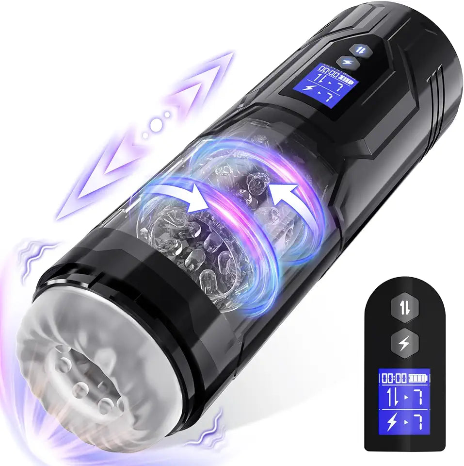 Male Masturbator with LCD Display, Visual Window & IPX7 Waterproof I193709