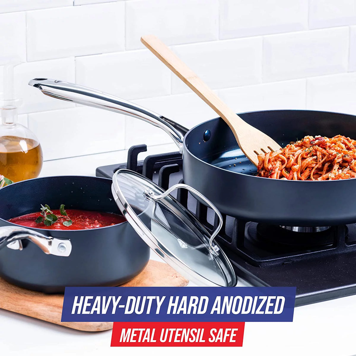 Blue Diamond Hard Anodized Ceramic Nonstick 10-Piece Cookware Set C206275