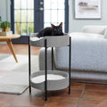 Elevated Wrought Iron Cat Bed with Faux Fur Cushion V652708