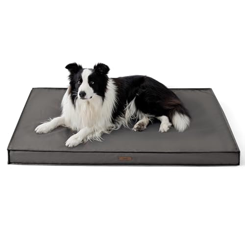 Waterproof Orthopedic Egg Crate Foam Dog Bed with Removable Washable Cover, Green Q978251