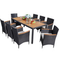7 Pieces PE Rattan Wicker Patio Dining Set with Cushions C66137