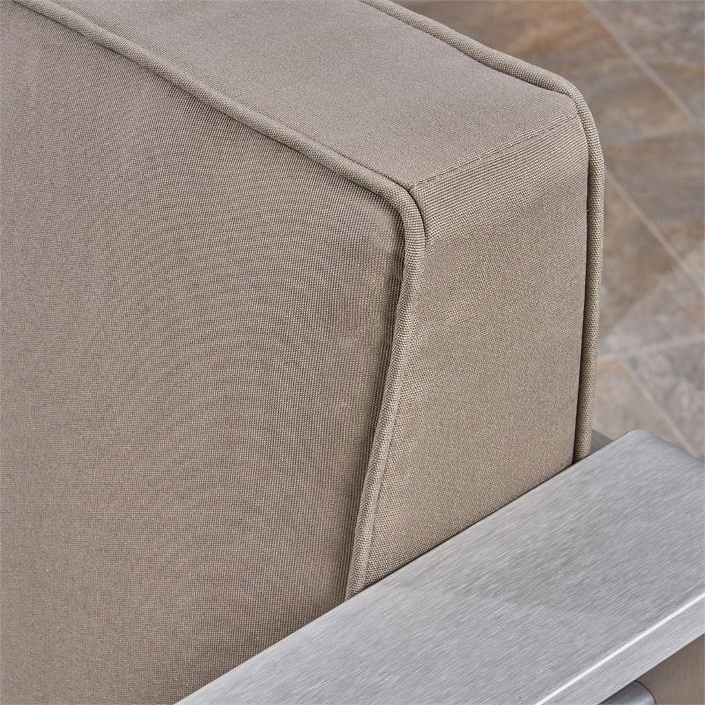 7-Seater Aluminum Sectional Sofa Set Silver/Khaki W742