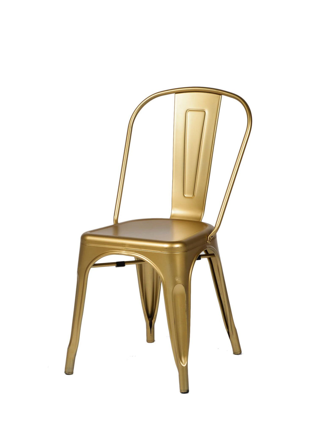 Gold Steel Stackable Armless Chair - Set of 4 O357