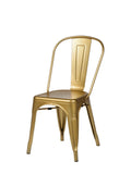 Gold Steel Stackable Armless Chair - Set of 4 O357