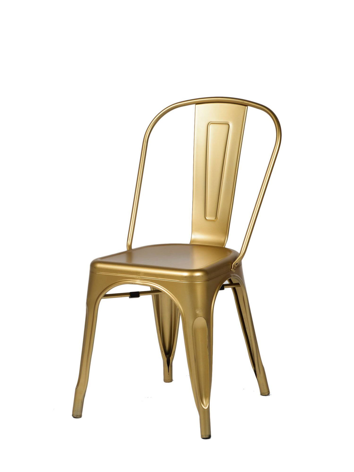 Gold Steel Stackable Armless Chair - Set of 4 O357