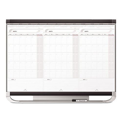Graphite White 3 x 2 Feet Sliding Three Month Calendar Board N4814