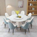 59” Sintered Stone Round Dining Table Set with 8 Chairs X943