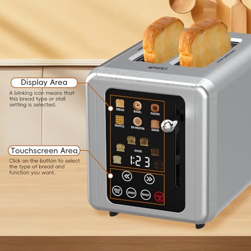 Stainless Steel 2 Slice Digital Toaster with Extra Wide Slots K929