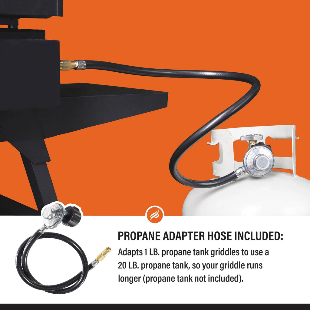 22 Propane Griddle with Stand and Adapter Hose Y54681
