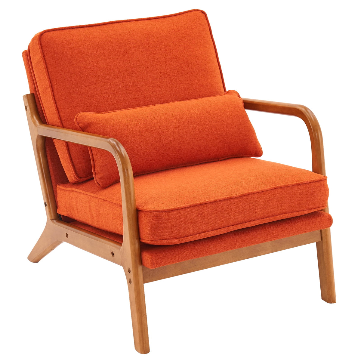 Oak Upholstered Armrest Lounge Chair R2288