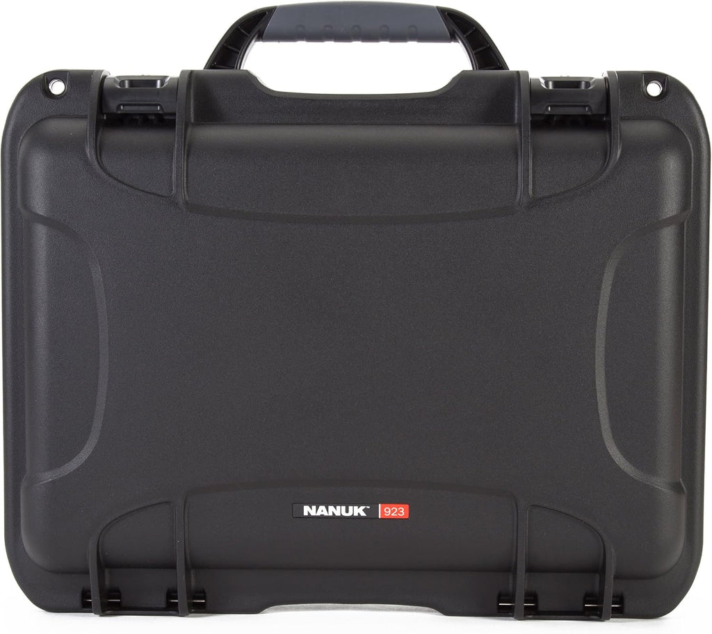 Black Waterproof Hard Case with Padded Dividers and TSA Approved Travel Lock Latches B3588