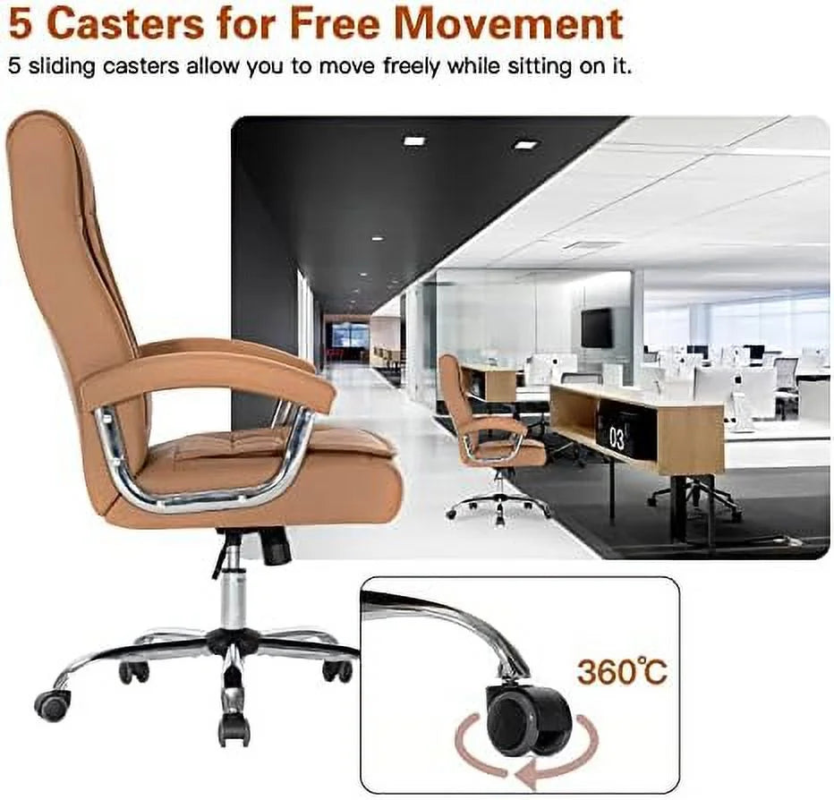 Black Adjustable Leather Executive Office Chair B372