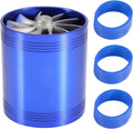Twin Fan Turbine Car Air Intake Turbocharger Super Gas Fuel Saver Turbo (Blue) Z86611