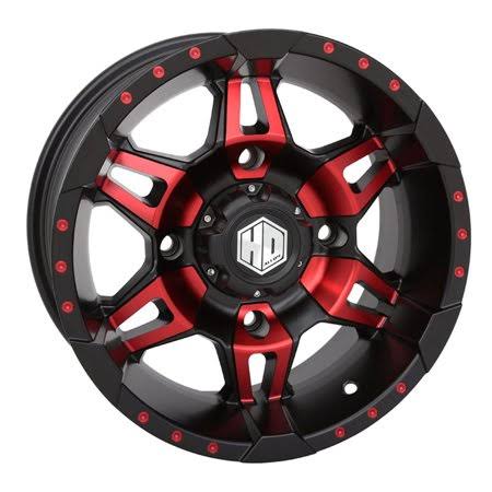 STI HD7 Alloy Wheel 14x7 4.0 + 3.0 Matte Black/Radiant Red C72984