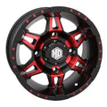 STI HD7 Alloy Wheel 14x7 4.0 + 3.0 Matte Black/Radiant Red C72984