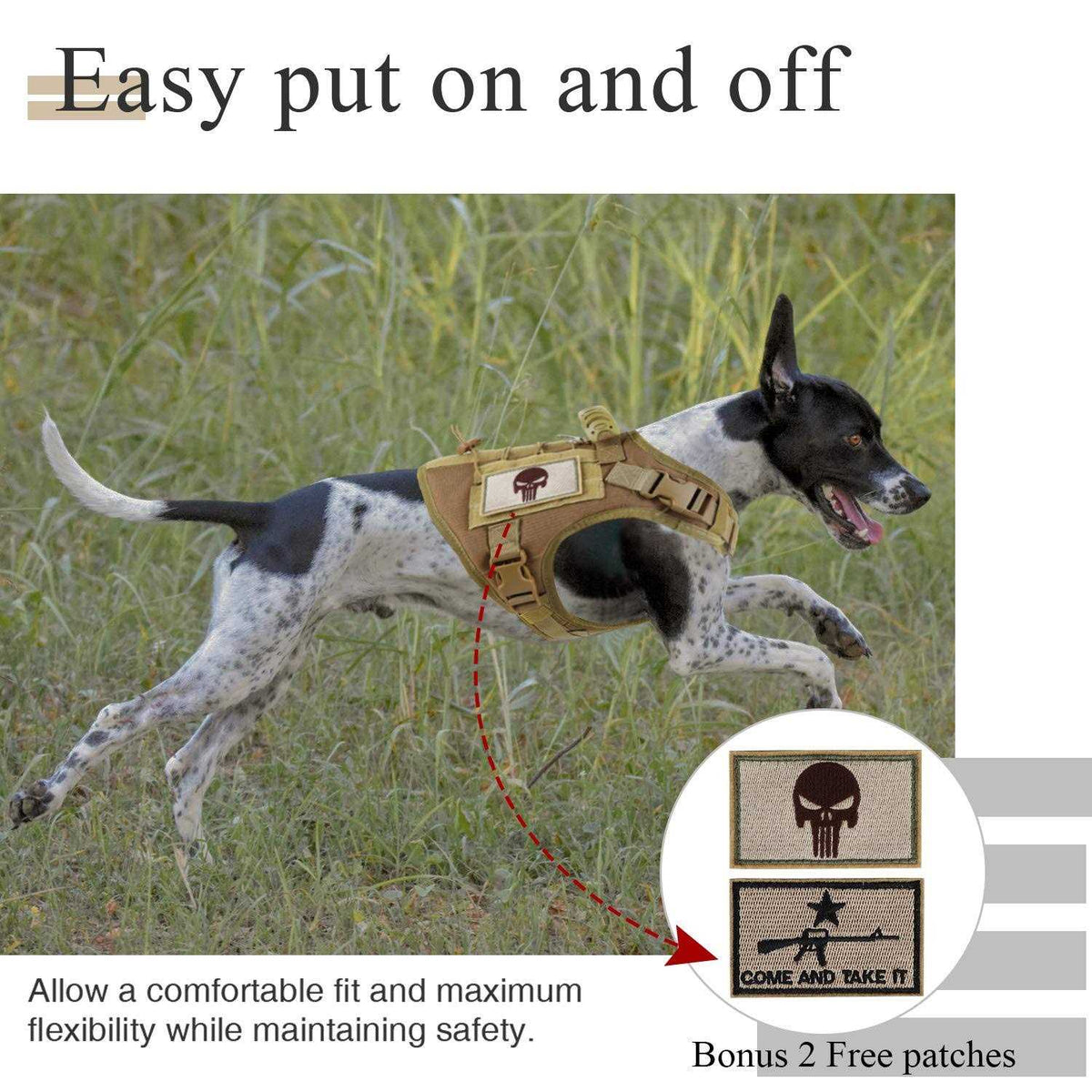 Tactical Dog Training Harness Adjustable MOLLE Vest with Rubber Handle N42960