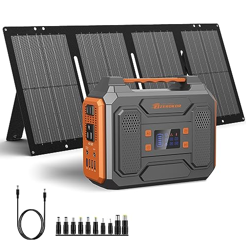 300W Portable Solar Generator with 60W Solar Panel Orange S60776