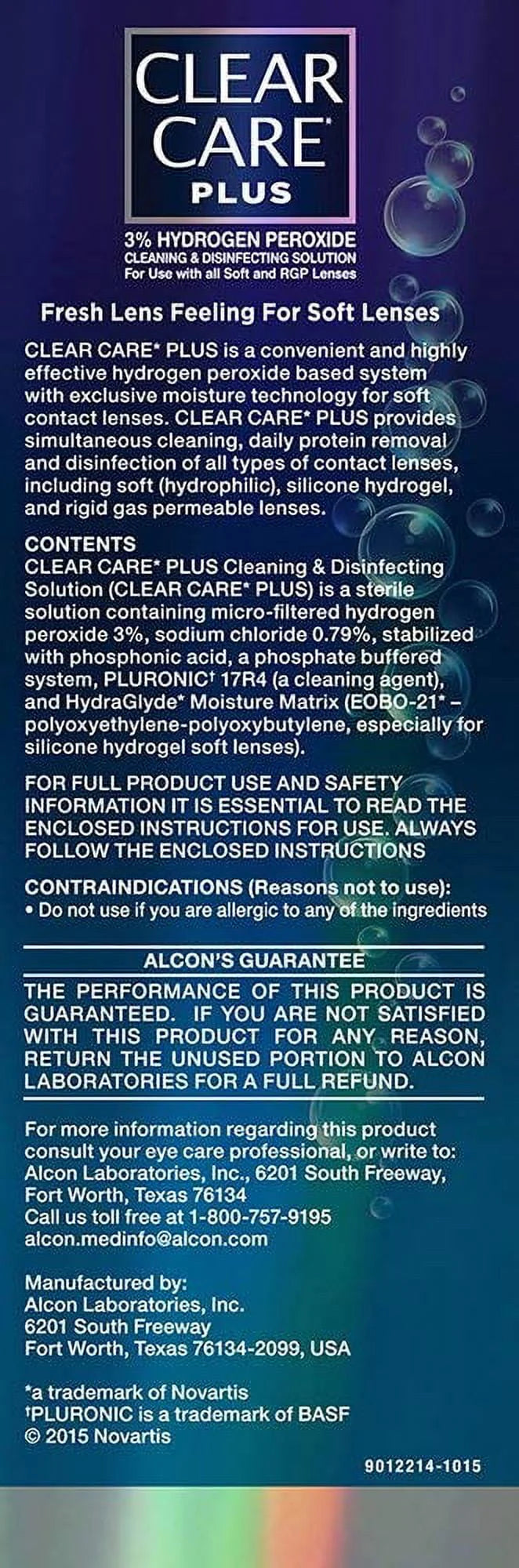 12 oz Contact Lens Cleaning and Disinfecting Solution J97144