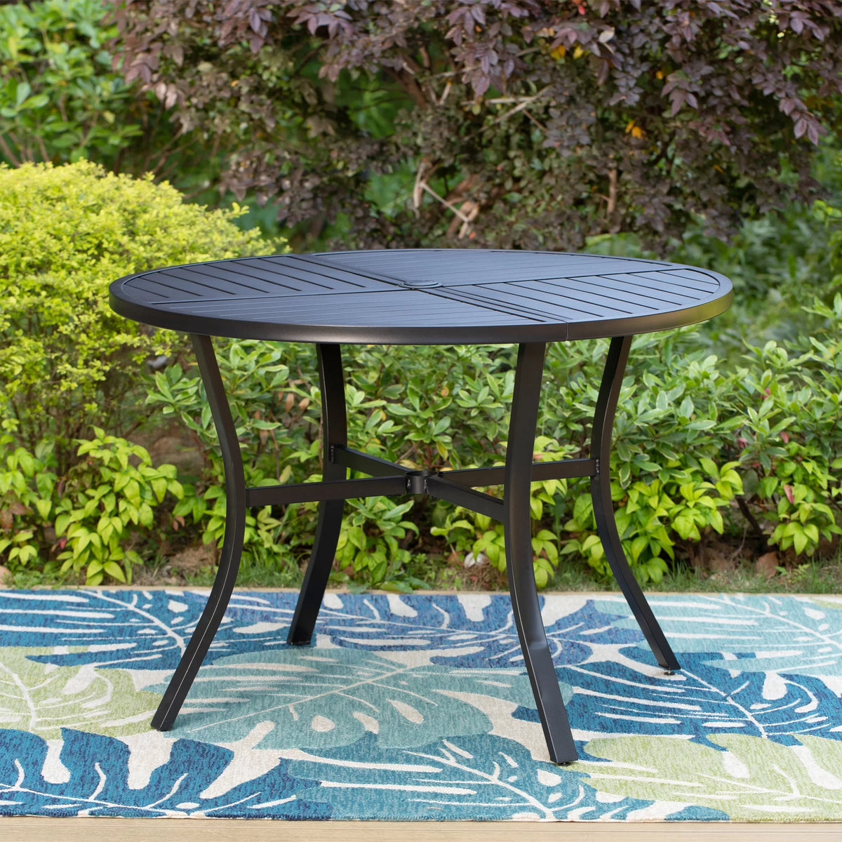 5-Piece Outdoor Patio Dining Set with Swivel Chairs & Round Table W331185