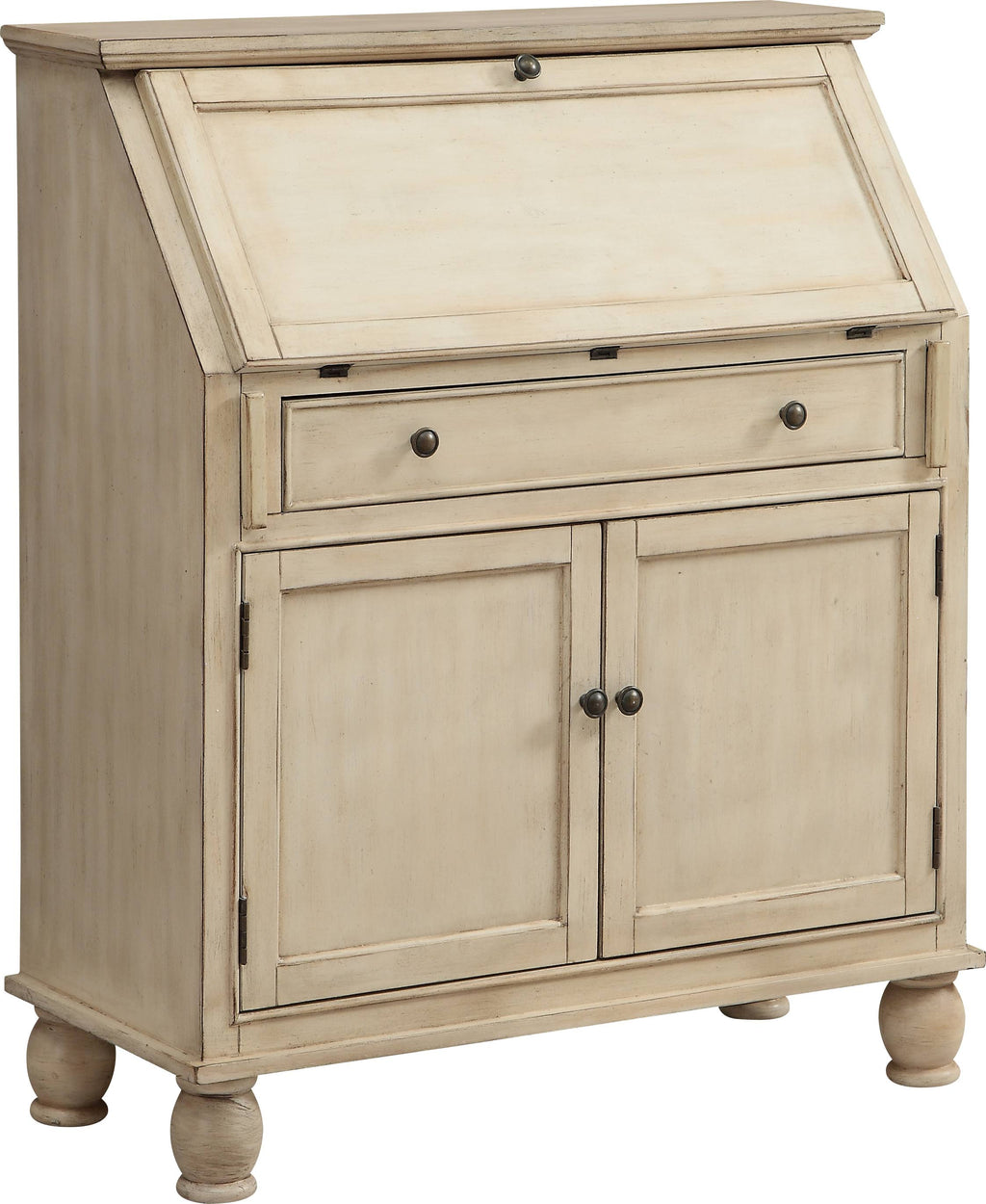 Cream Two Door One Drawer Drop Lid Cabinet with Power E924