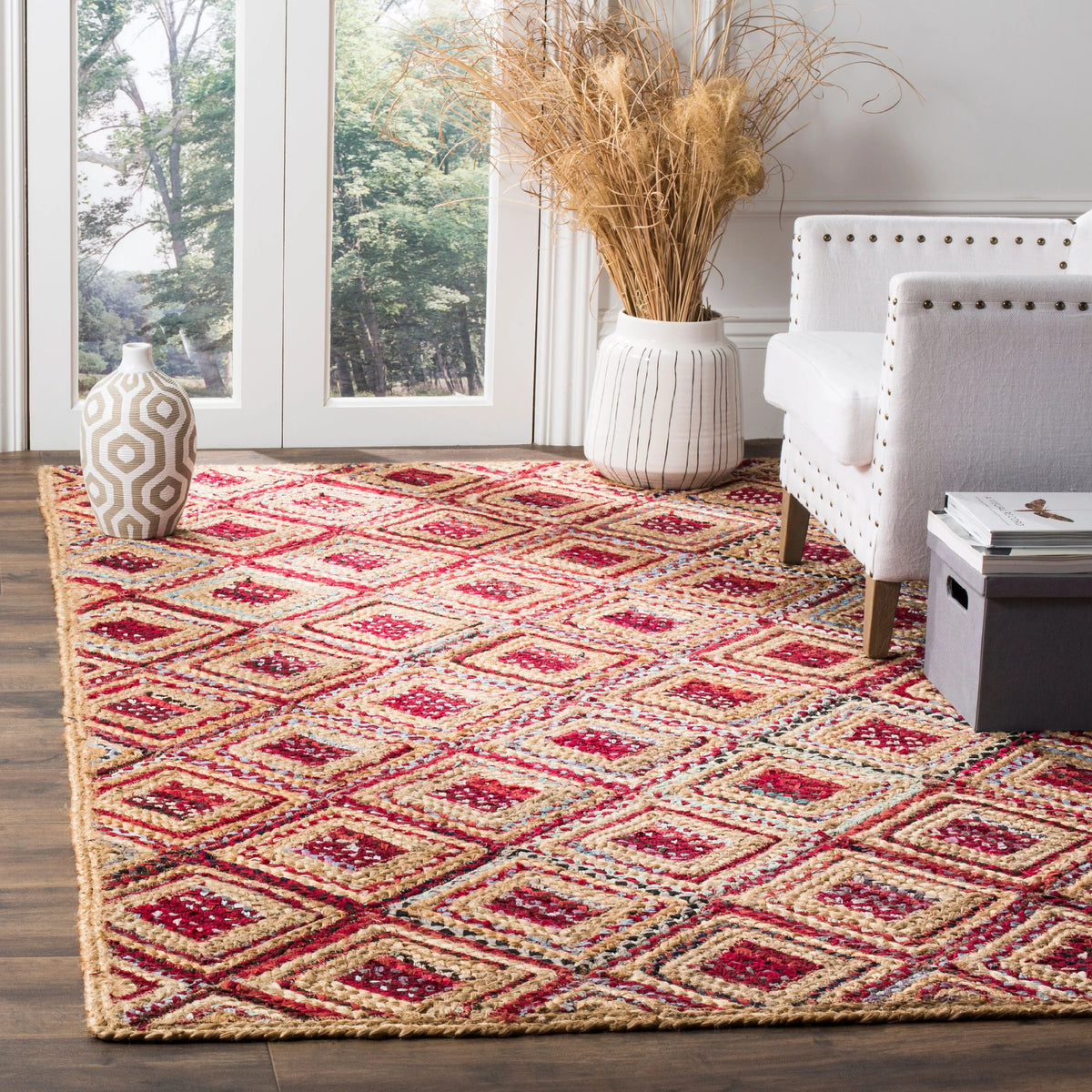 Natural Red Jute Area Rug 9' x 12' O9772